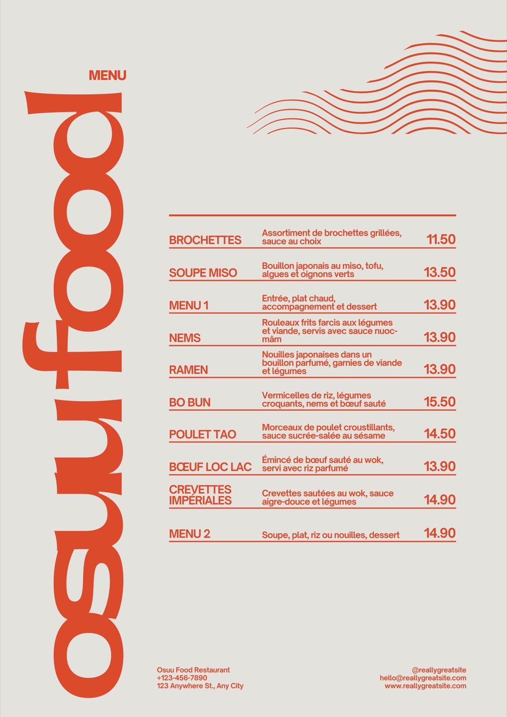 Menu Osuu Food