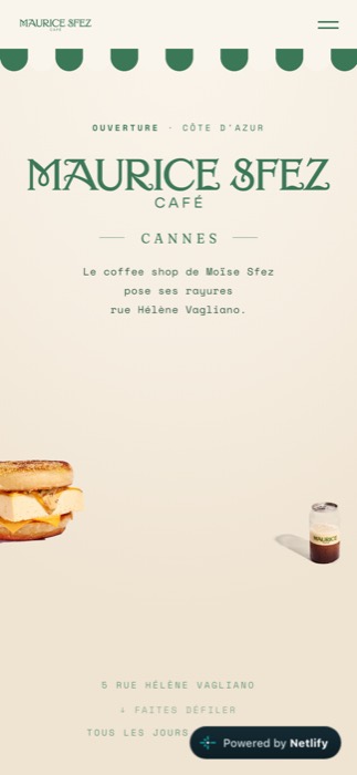Version mobile du site Maurice Sfez Café