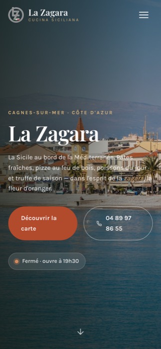 Version mobile du site La Zagara